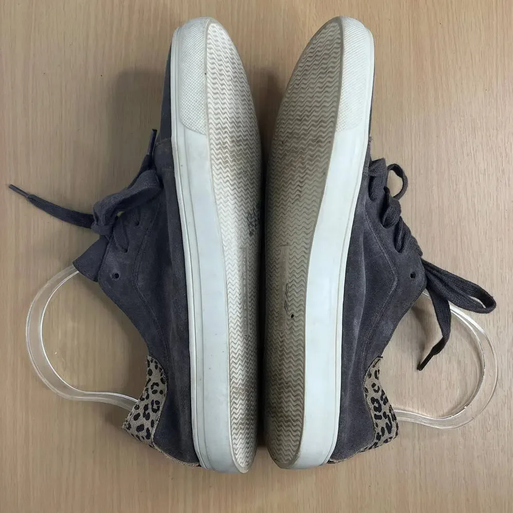 Lucky‎ Brand Women's Gray Leopard Lucia Suede Lace Up Sneakers Sie 8.5